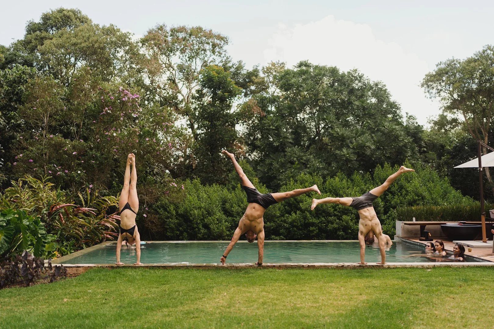Handstands by the pool — São Paulo